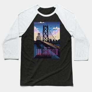 San Francisco California Travel poster Baseball T-Shirt
